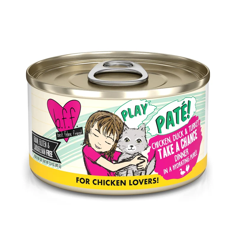 Weruva B.F.F. Play - Pâté Meilleur Ami Félin au Poulet, Canard & Dinde, Boîtes 12x2,8 oz