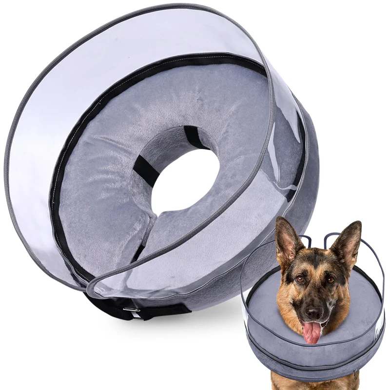 BARKLESS Cône gonflable pour chien de grande race – protection douce après chirurgie et bouclier détachable