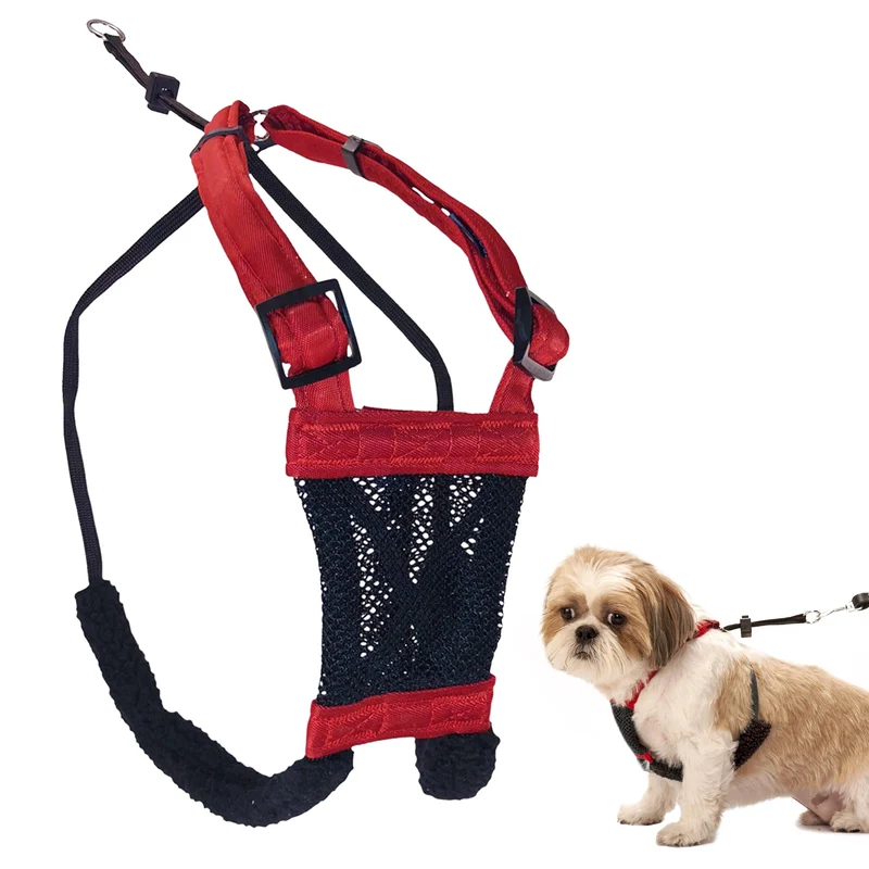 Sporn Harnais No Pull pour Petit Chien — Nylon Respirant, Enfilage Facile, Rouge