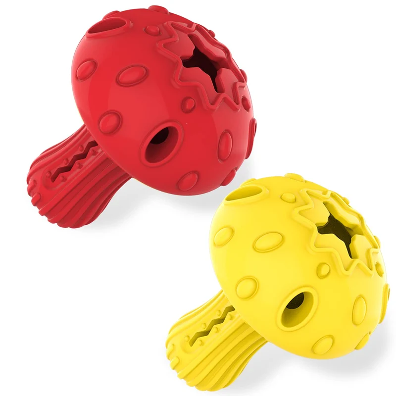 SCHITEC – Jouet Mordeur pour Chiens Moyens et Grands | Distributeur de Friandises, Puzzle Durable (Rouge & Jaune)