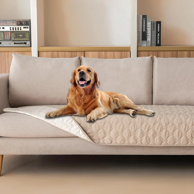 gogobunny Housse double-face imperméable 30x90 po – Beige foncé / Beige clair, Protège meubles
