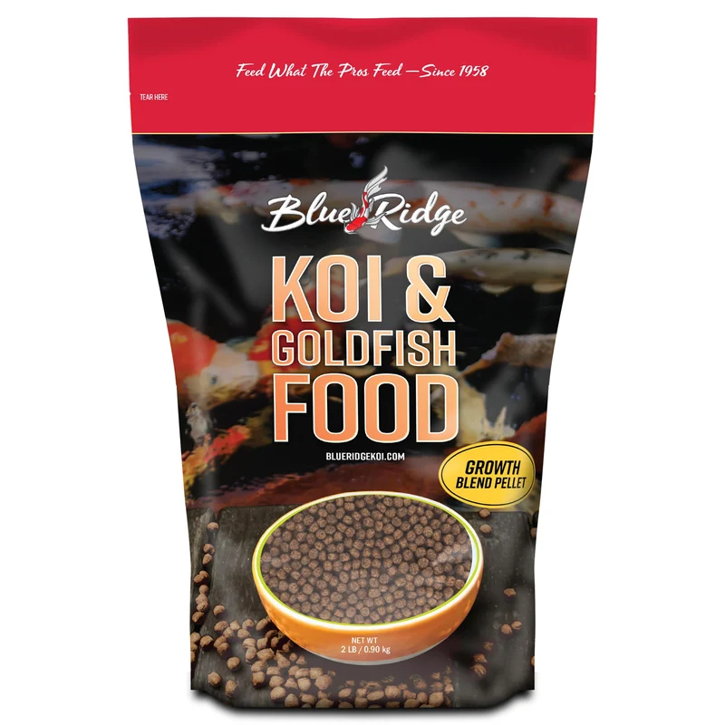 Blue Ridge Koï Nourriture Poisson 2 lb – Mélange Croissance 3/16 po Grand et Mini, Nourriture Premium pour Koï et Goldfish
