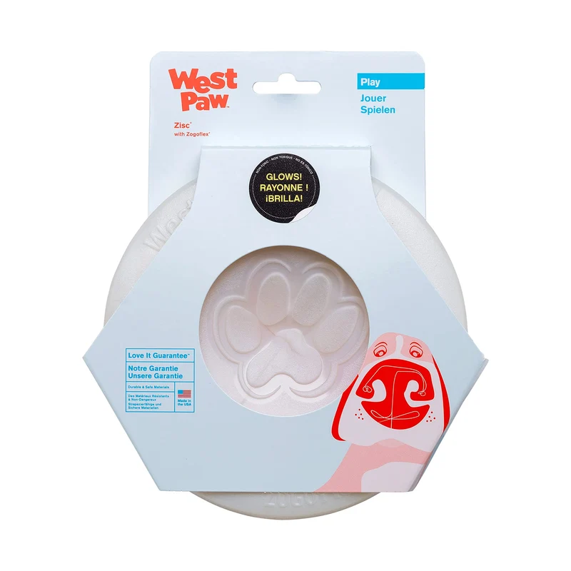 WEST PAW Zogoflex Zisc : Disque volant pour chien 6,5 pouces lumineux et flottant