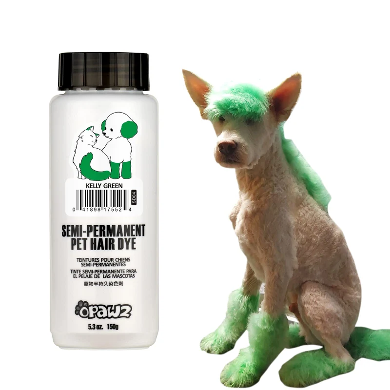 OPAWZ Teinture Semi-Permanente pour Chiens et Chats – Pigment Alimentaire Vert Kelly, Non-Toxique