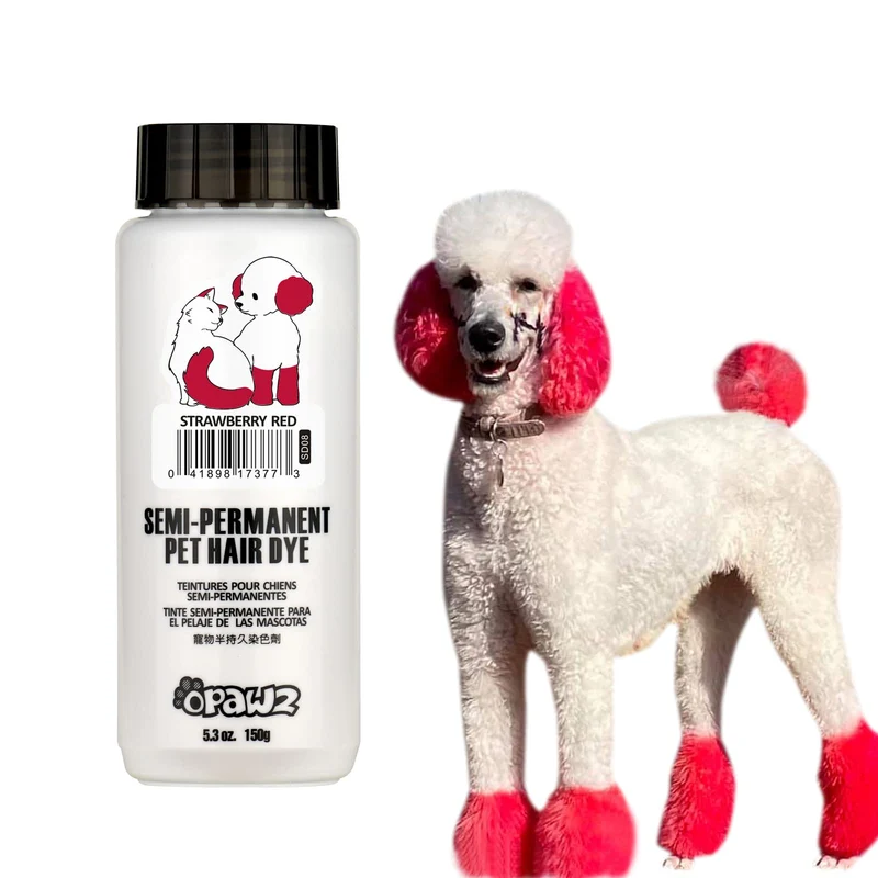 OPAWZ Coloration Semi-Permanente Fraise Rouge pour Poils d’Animaux – Sans Ammoniaque