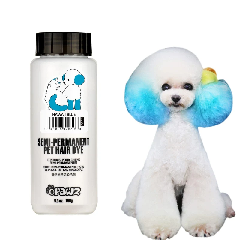 OPAWZ Coloration Semi-Permanente pour Animaux – Hawaii Blue, Pigment Alimentaire Non Toxique