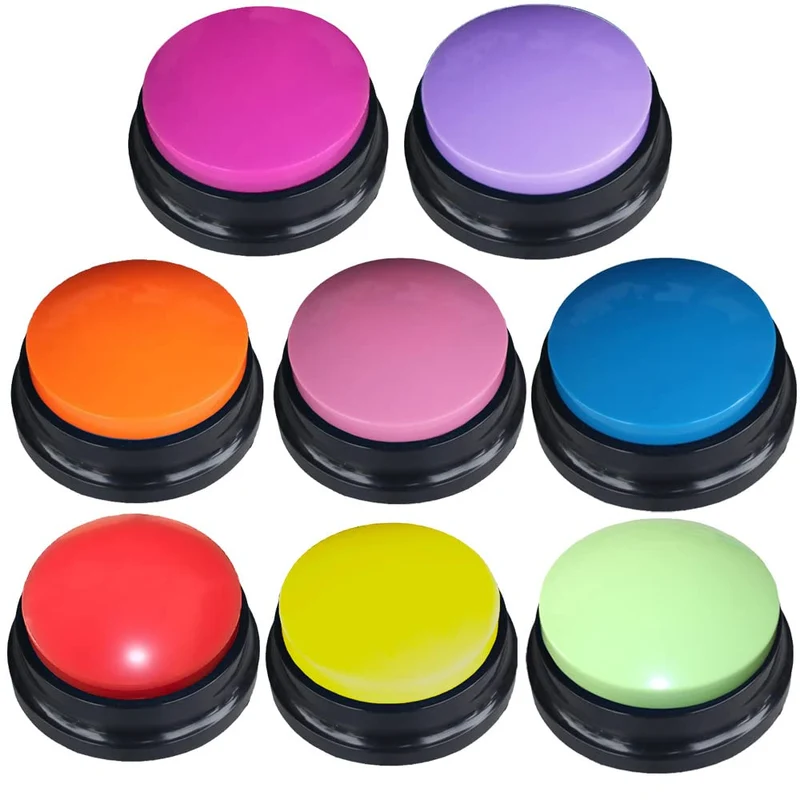 FRQNTKPA Bouton d'enregistrement 8 couleurs – 30 secondes, interaction chien et famille, jouet éducatif