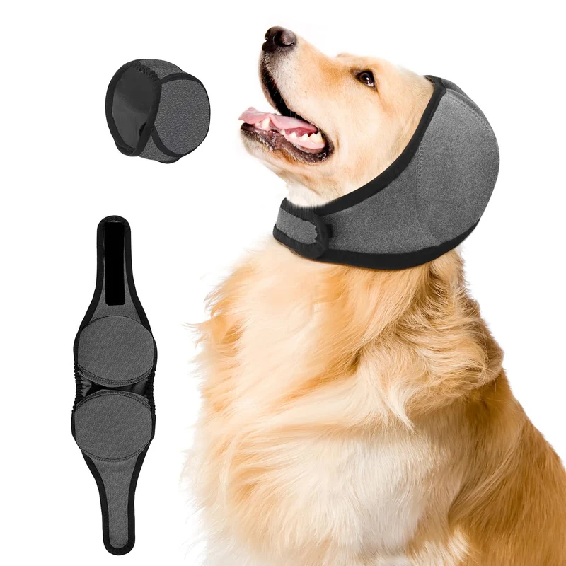 Jorme – Protège-oreilles pour chien anti-bruit gris, taille M – Confort, Séchage et Apaisement
