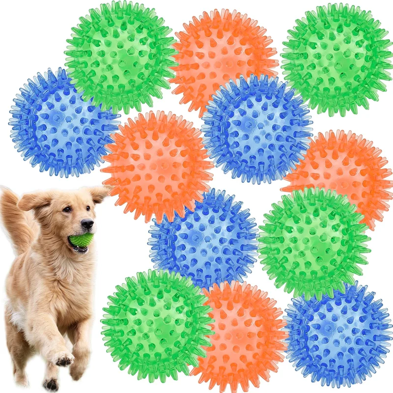 LECHONG 12-pack Balles Squeaky Épine — Santé Dentaire Pour Chiens