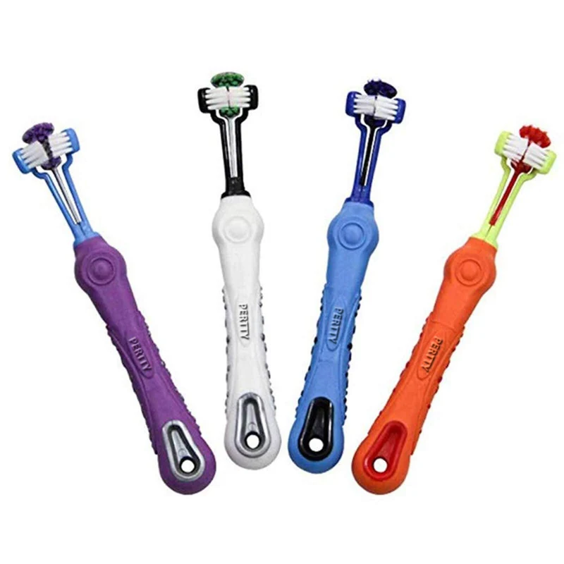 Orgrimmar — 4 Brosses Dentaires Tri-Face pour Chiens et Chats