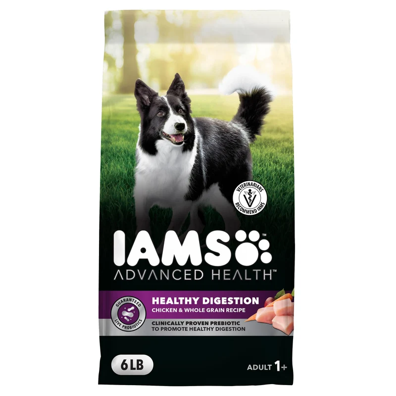 IAMS Advanced Health Digestive — Croquettes pour Chien Adulte, Digestion Saine au Poulet Réel, Sac 2,7 kg