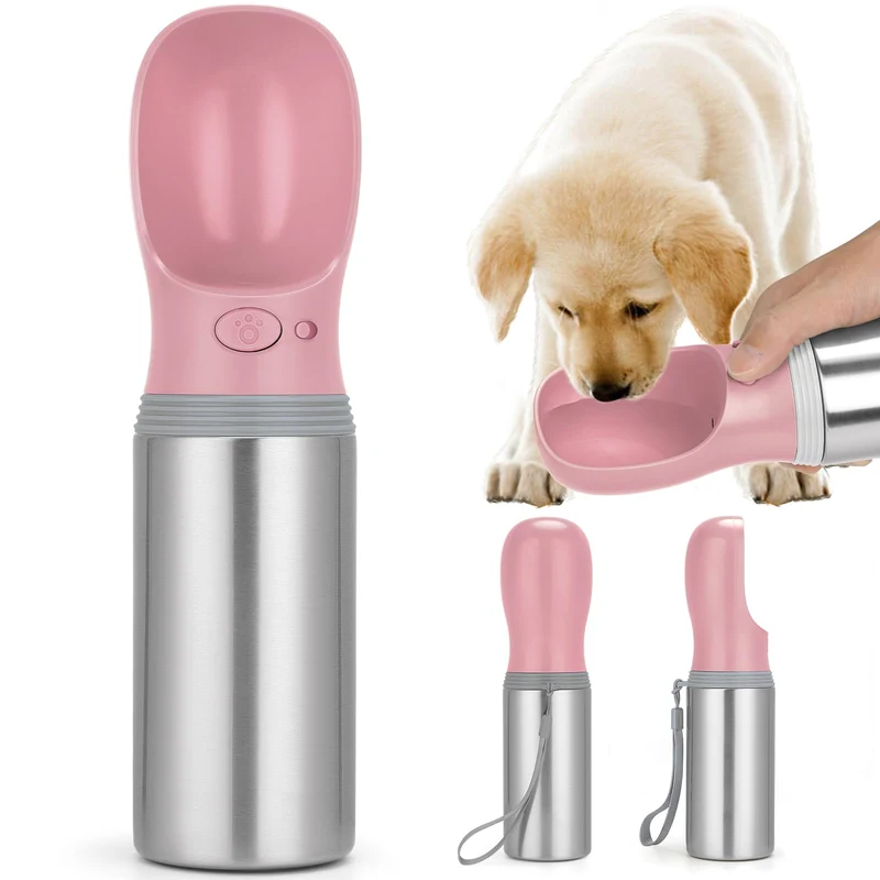 Anipaw Bouteille d'Eau Portable pour Chiens – 14oz, Anti-Fuite, Gobelet Intégré