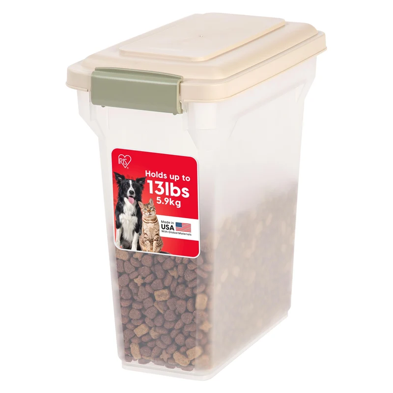 IRIS USA Conteneur Alimentaire Chien – Hermétique, 13 lb, Sans BPA, Couleur Amande
