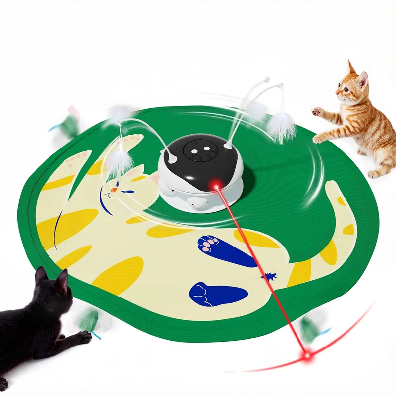 Gardner Pet - Jouet pour Chats Interactif 5-en-1 Chargeable, Cache-cache et Plume – 24 po