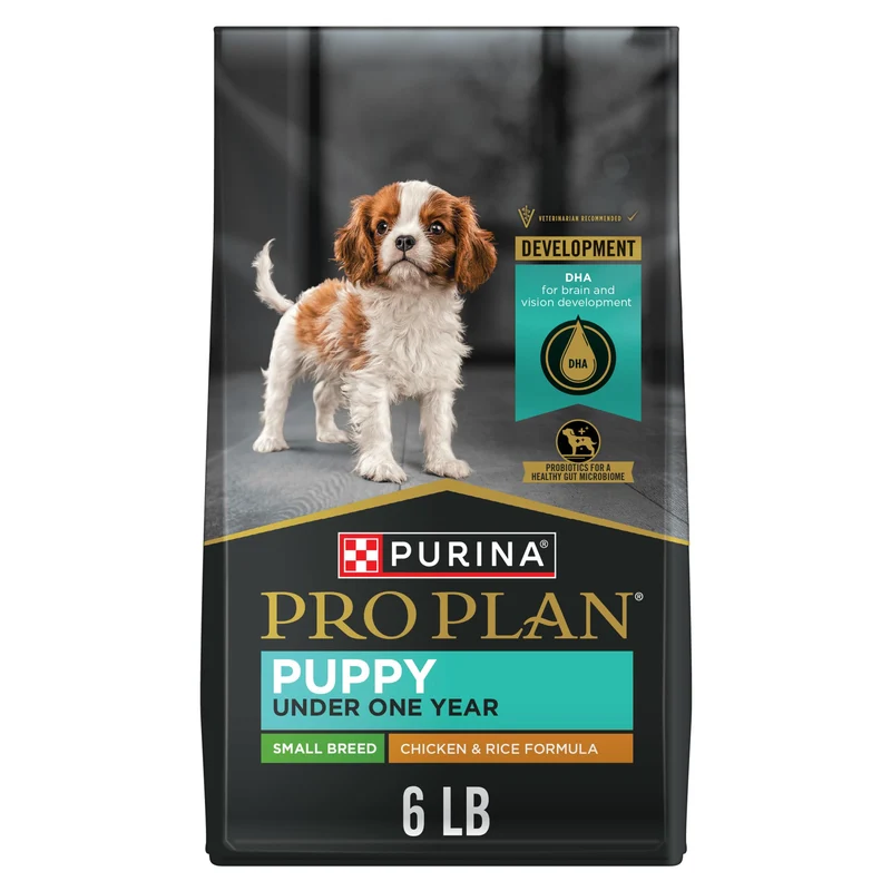 Purina Pro Plan Petit Chiot Haute Protéine – Poulet & Riz, DHA, Petite Race, Sac de 6 lb