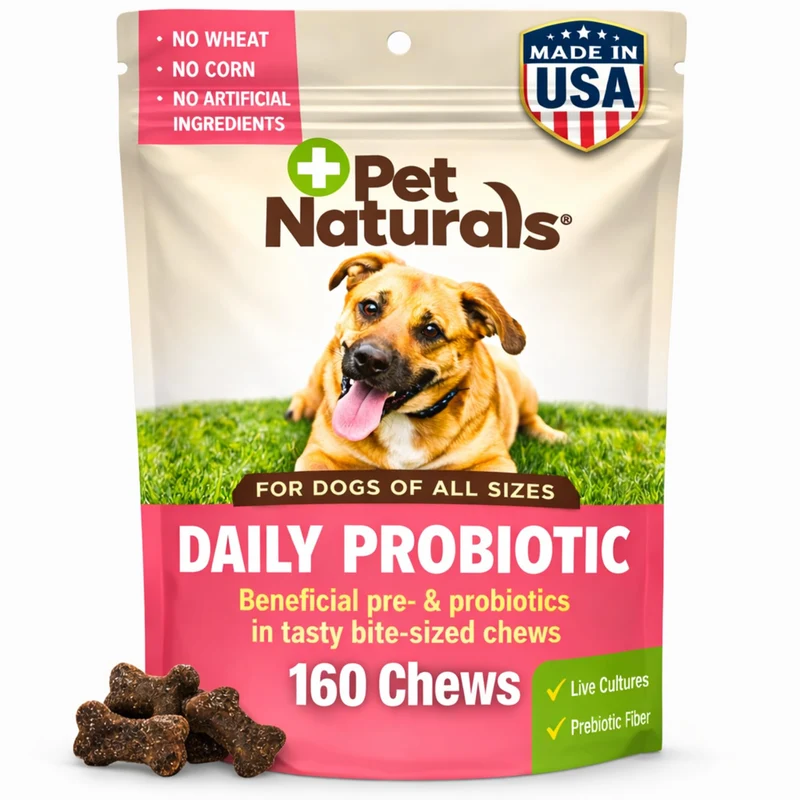Pet Naturals Probiotiques Quotidiens pour Chiens — Bouchées Saveur Canard, 160 Bouchées