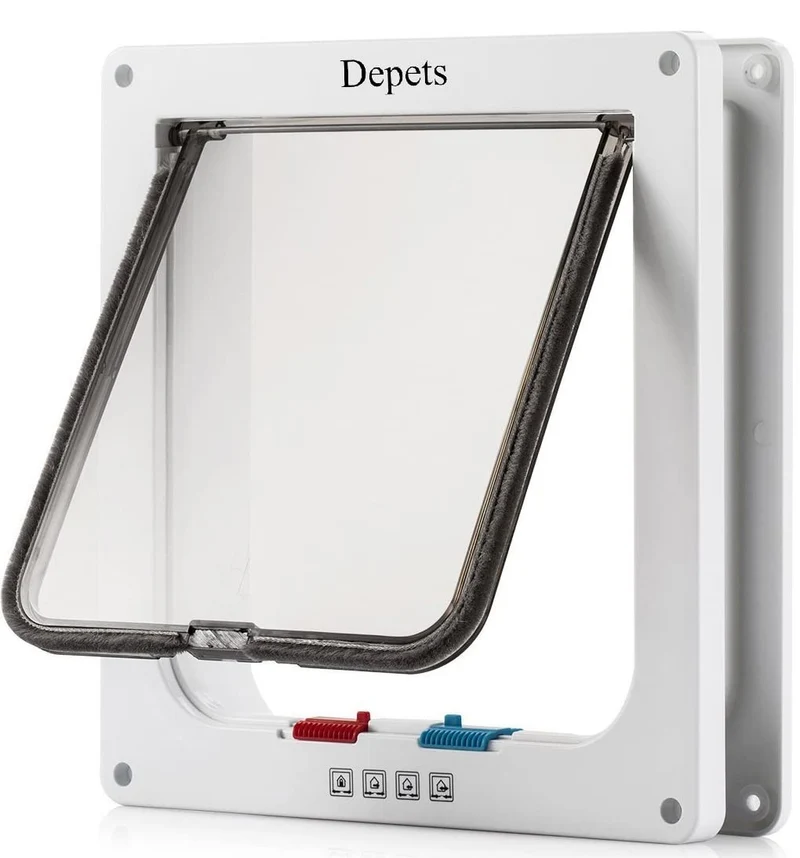 Depets Grande Porte-Chat Extérieure – 4 Modes, Ouverture 9,9 x 9,2 po, Étanche