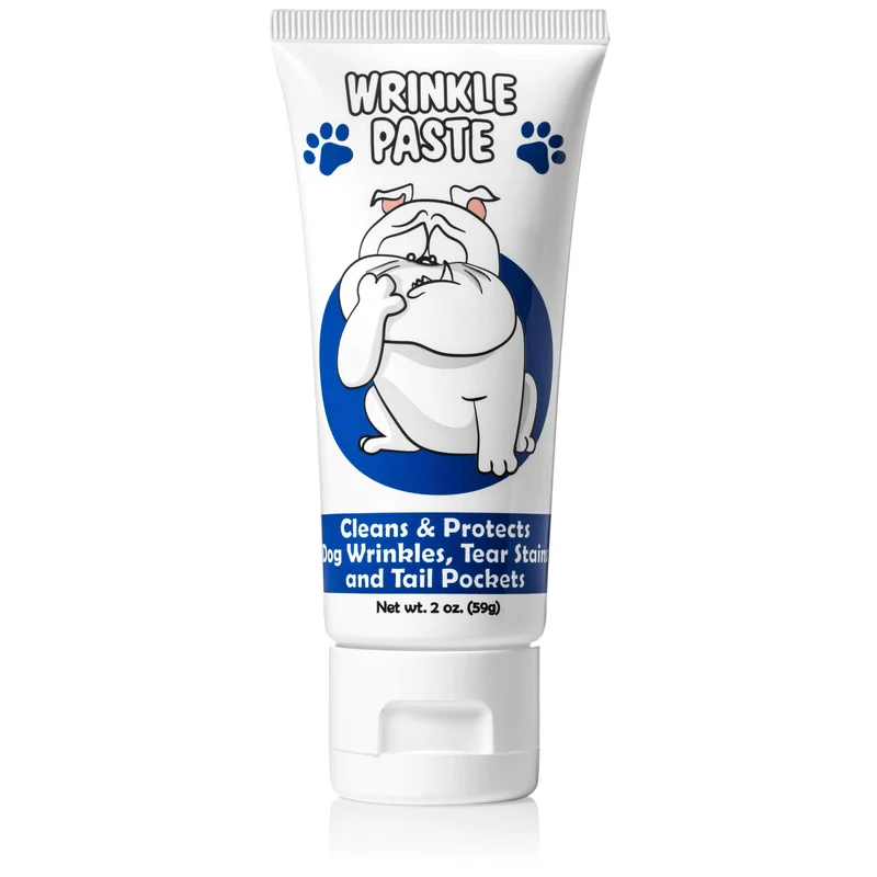 Squishface Wrinkle Paste – Nettoie les plis et les taches des larmes pour bouledogues, bouledogues français et carlins – 2 oz