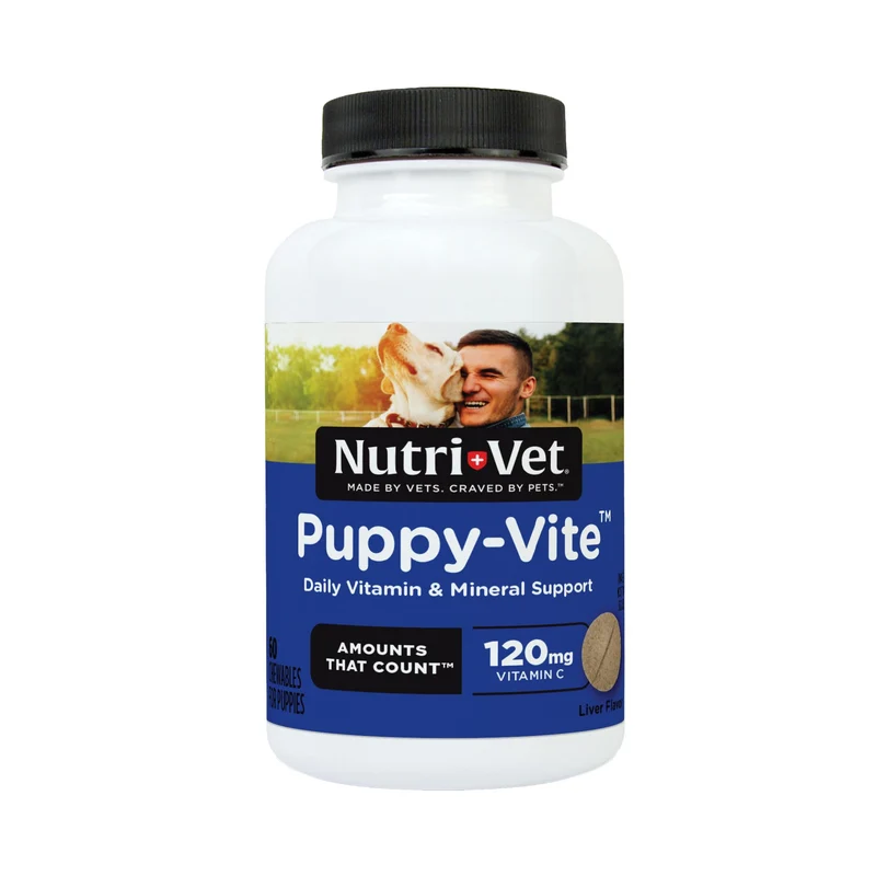 Nutri-Vet Puppy-Vite : Friandises multivitamines pour chiots – Soutien croissance, immunité et énergie