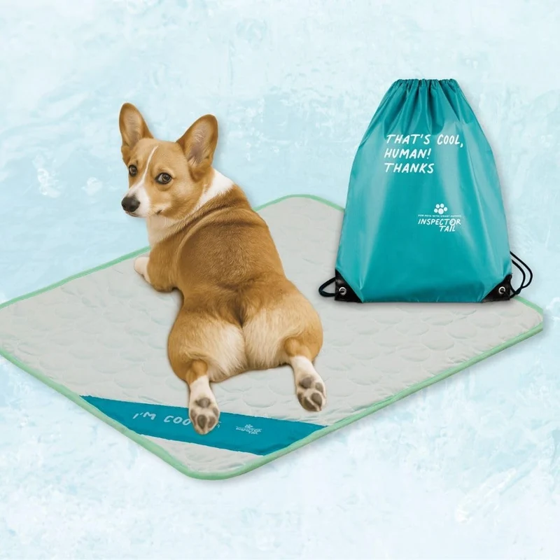 INSPECTOR TAIL 3D ChillPocket Tapis Fraîcheur pour Chien + Sac – AIR-CELL Portable et Lavable