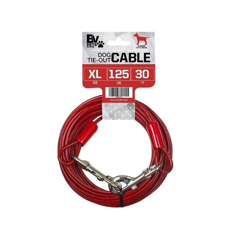 BV Câble d’attache pour chien 30 pieds – 125 lb | Réfléchissant, anti-rouille, pivot 360°, sans enchevêtrement