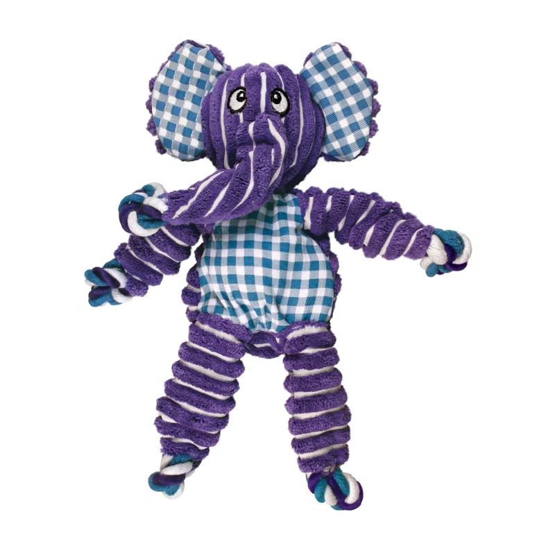 KONG Floppy Knots – Jouet à corde nouée pour chiens moyens et grands, couleur Elephant