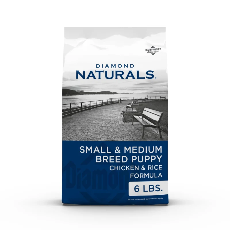 DIAMOND NATURALS Viande Réelle Chiot Petites et Moyennes Races – Croquettes 6 lb (Poulet, Probiotiques, DHA)