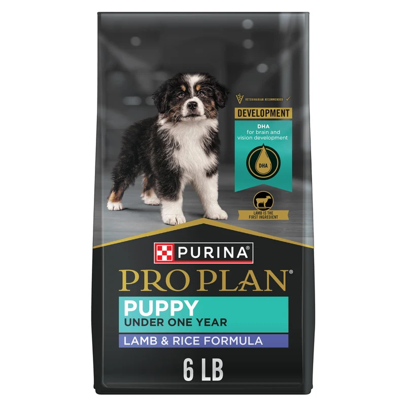 Purina Pro Plan Chiot – Protéine Élevée, Agneau Réel en Premier Ingrédient, DHA, Riz, 6 lb