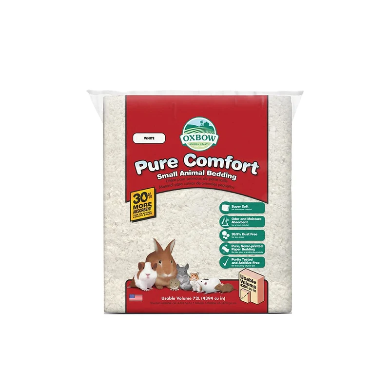 Oxbow Confort Pur – Litière Lapin, Cochon d'Inde et Hamster, Faible Poussière, 72 litres