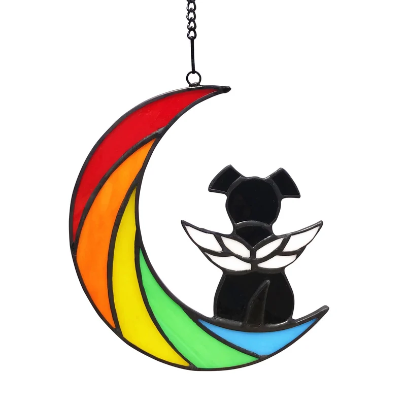 Lcensp Vitrail Pont Arc-en-Ciel – Mémorial Chien & Cadeau de Deuil, Décoration Fenêtre