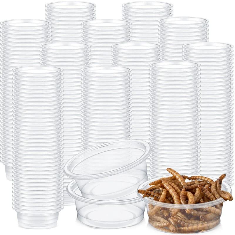 Maxcheck – Lot de 1000 Coupes Nourriture Gecko 0,5 oz Transparentes pour Petits Reptiles