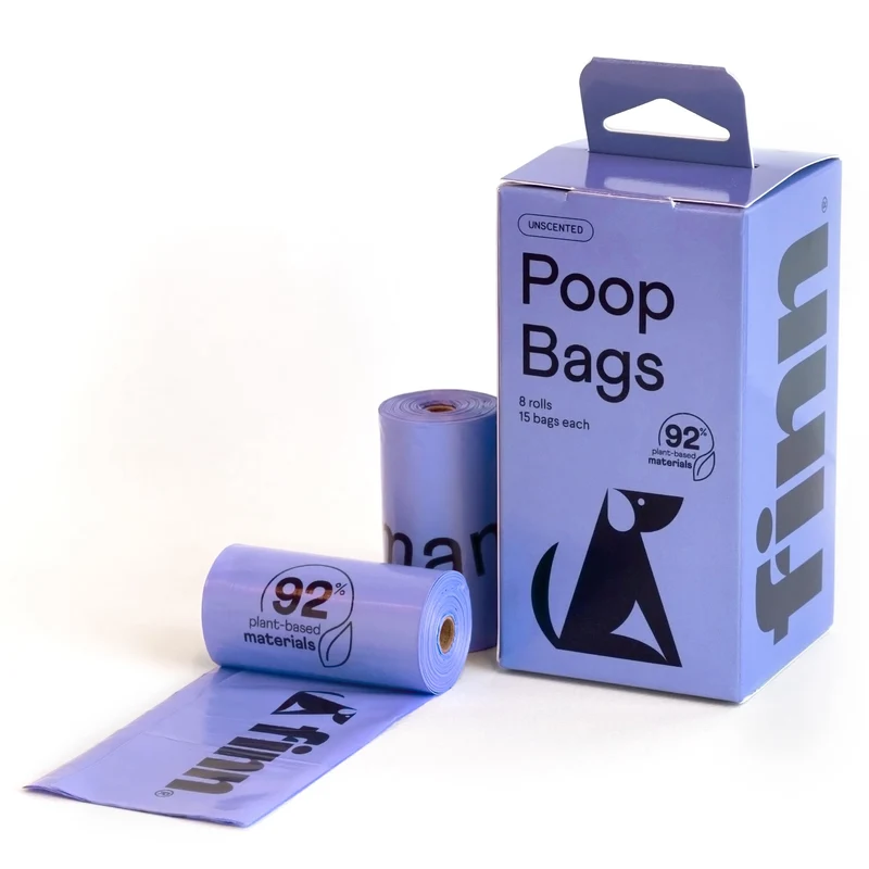 Finn Sacs déjections 92% biosourcés | BioPreferred certifié | Lot de 120 sacs sans parfum