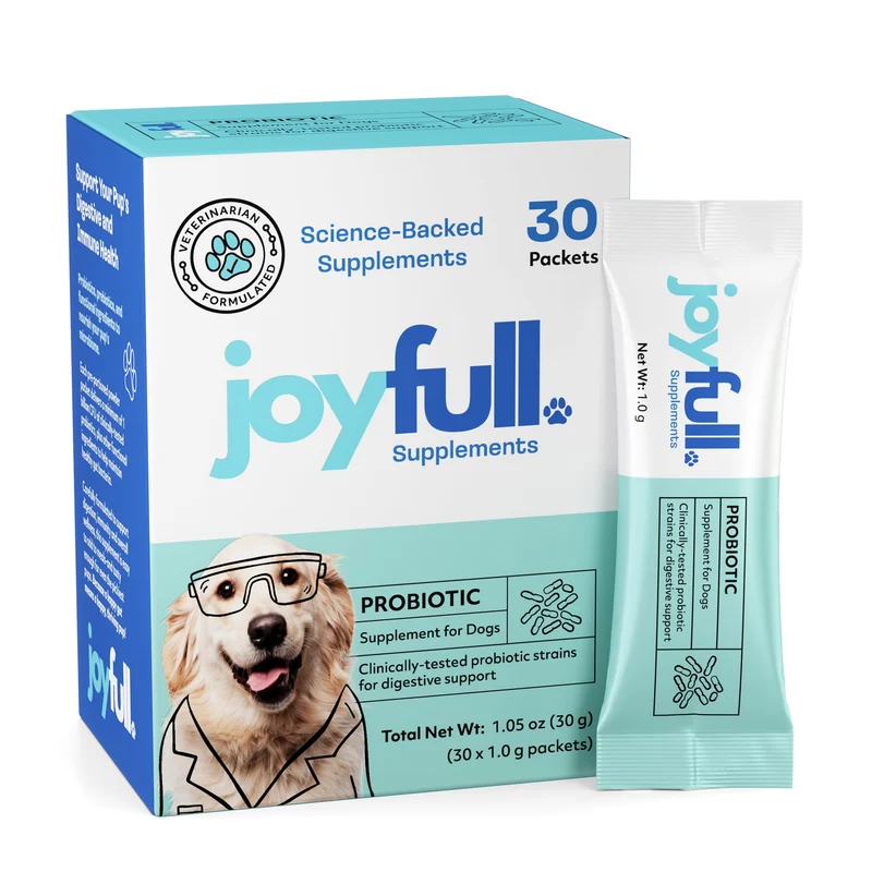 JoyFull Probiotiques pour Chien – Soutien Digestif et Immunitaire en Sachets 1 g, 30 unités