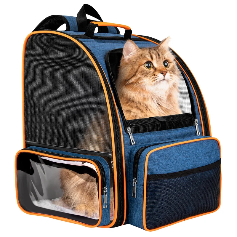 Discala Sac à Dos Transport Chat et Petit Animal jusqu'à 9 kg – Cabas Aéré Bleu