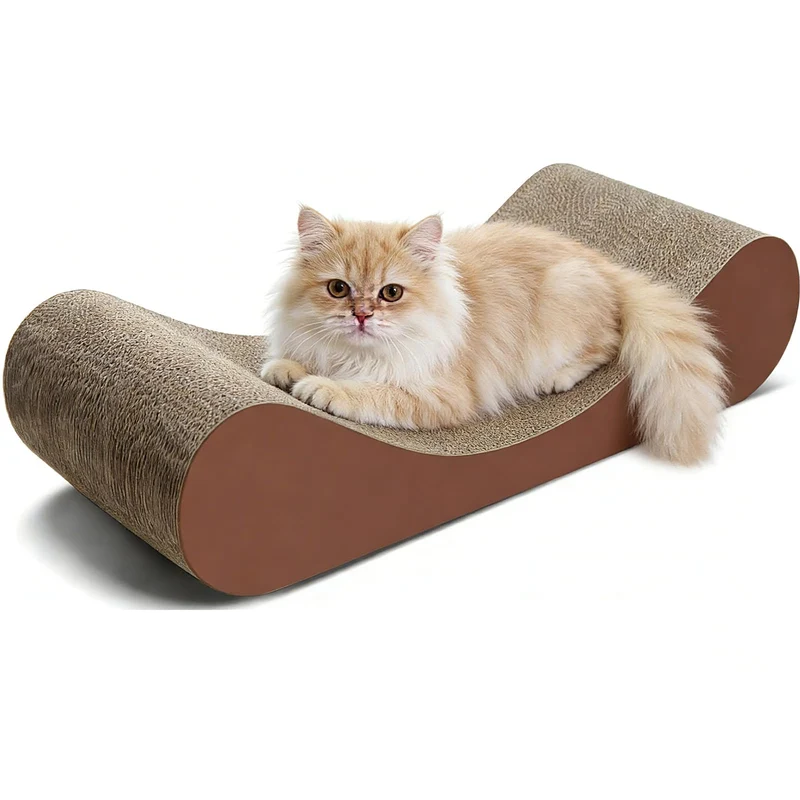Simple Deluxe Grand Grattoir pour Chat en Carton — Banc Horizontal Réutilisable et 100% Recyclable