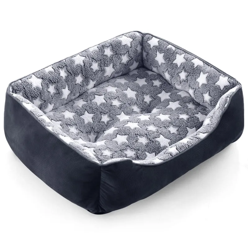 GASUR Petit Lit pour Chien – Coussin Rectangulaire Orthopédique, Fond Antidérapant, Lavable (Taille S, 20x19x6 po), Noir