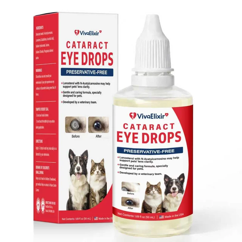 Gouttes oculaires VivaElixir pour chiens et chats – Clarté visuelle, confort naturel (50 ml)