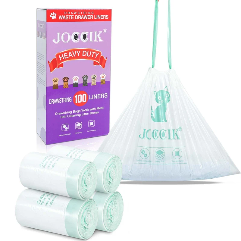 JOCCIK – Sacs Litière à Cordon Compatibles Robot, Ultra-Résistants (100 pcs)