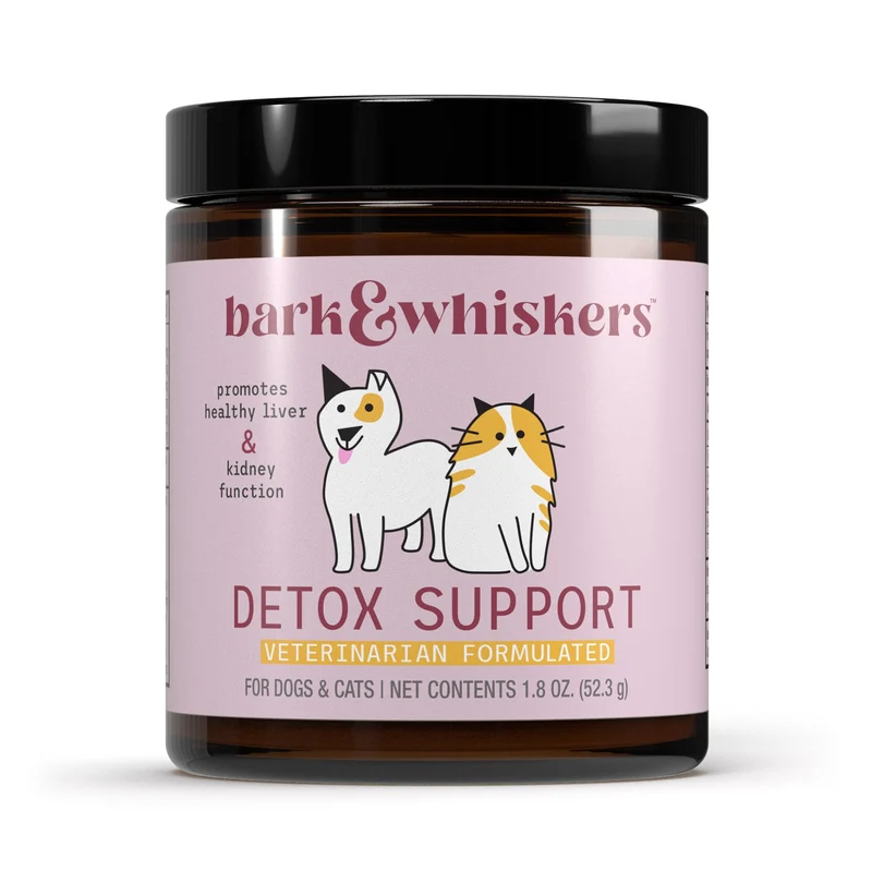 Dr Mercola Bark et Whiskers Detox Support – Soutien foie et reins pour chiens et chats – 1,8 onces