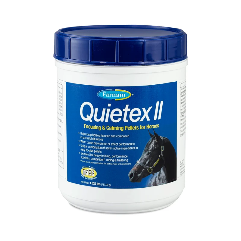 Farnam Quietex II – Complément calmant pour chevaux, 7 ingrédients, 26 jours, 1,625 lb