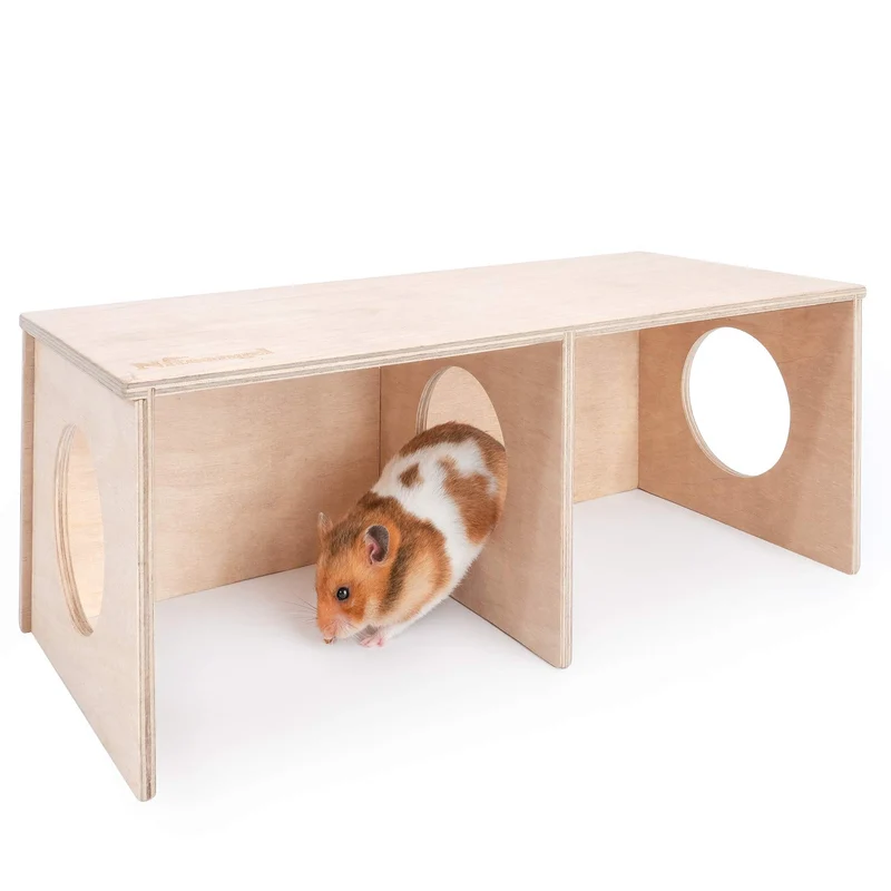 Niteangel Refuge Secret Hamster — Cachette à 2 Chambres et Tunnel d'exploration (Grand) pour Hamster Syrien