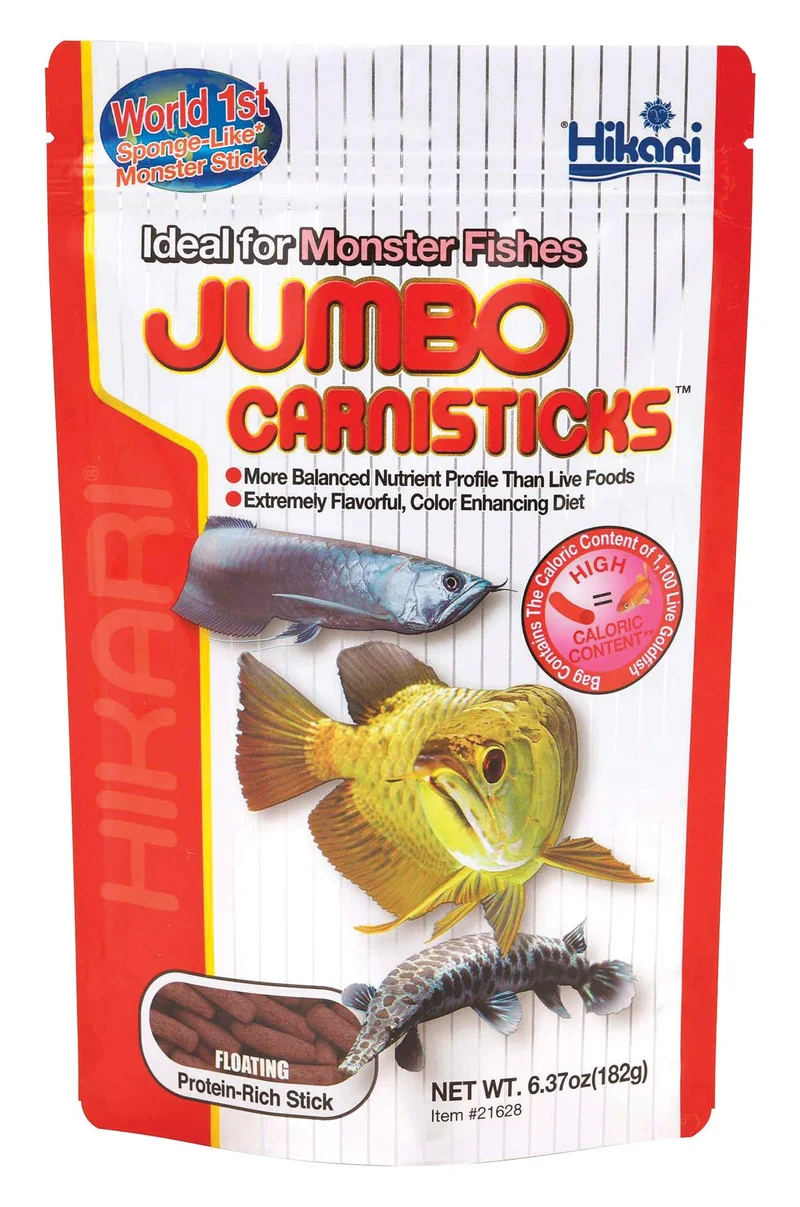Hikari Carnisticks Géants Tropical – Nourriture pour Poissons Carnivores Grands Modèles, 182 g