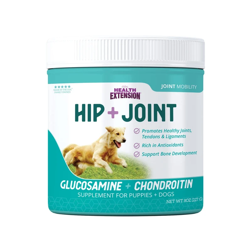 Health Extension Chondroïtine et Glucosamine pour Chiens – Poudre Saveur Fromage, 8 oz