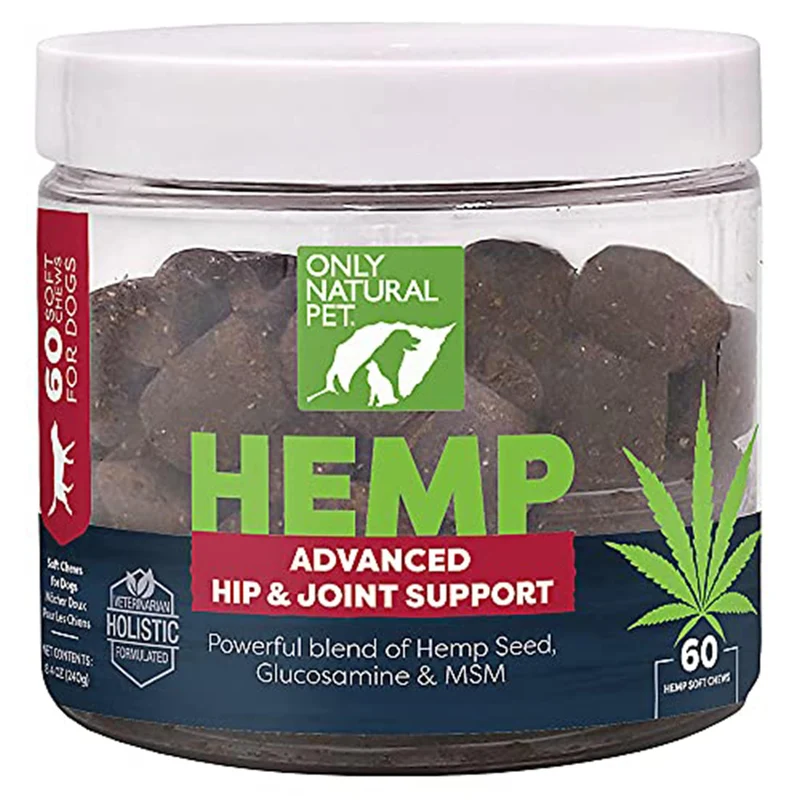 Only Natural Pet Hemp Advanced Mobility Support pour Chiens — Mobilité et Santé des Hanches (60 Friandises)