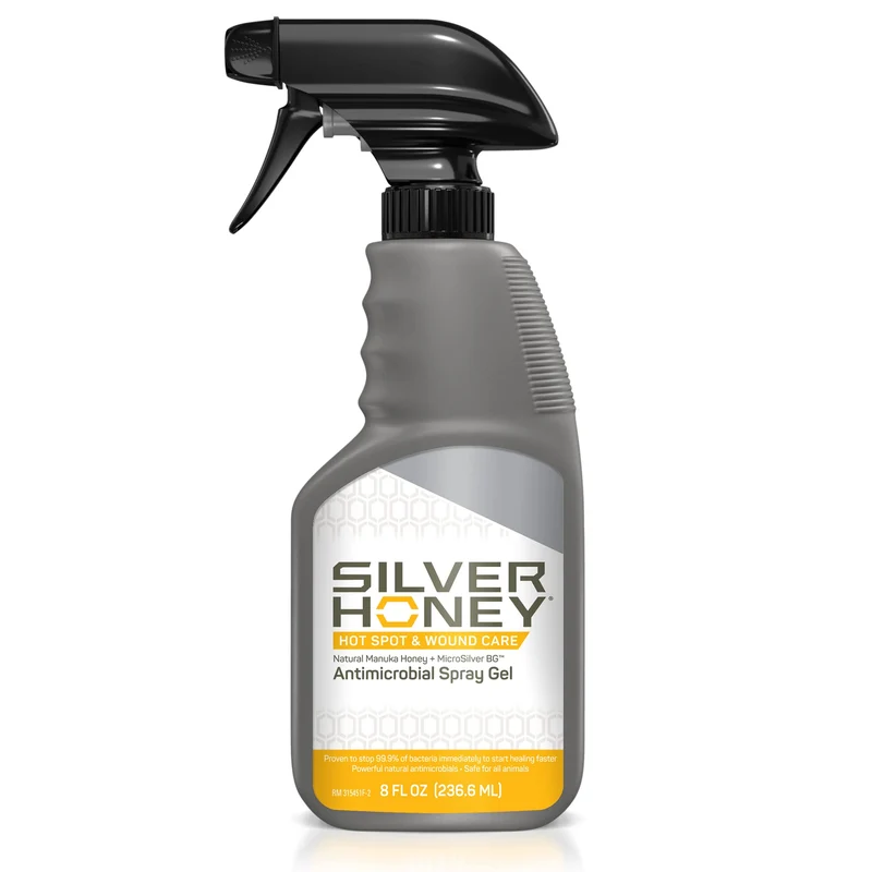 Absorbine Silver Honey Spray Gel – Soin des plaies et zones irritées pour chiens, chats et petits animaux (236 ml)