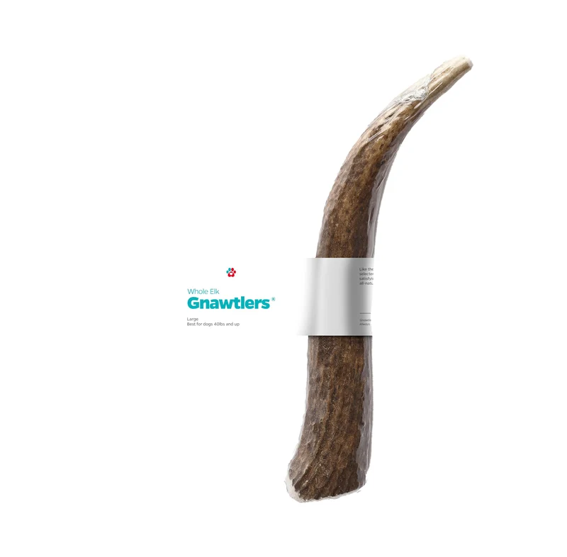 Pet Parents Gnawtlers – Cornes d’élan naturelles pour chiens (Grand)