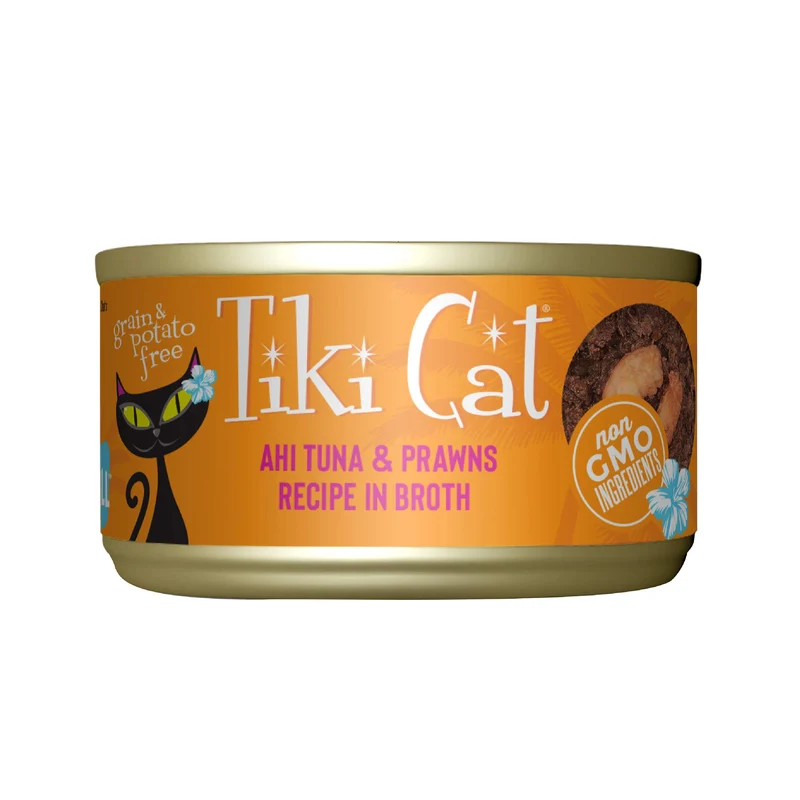 Tiki Cat Grill – Alimentation humide pour chat, Thon ahi et crevettes, boîtes 2,8 oz (12)