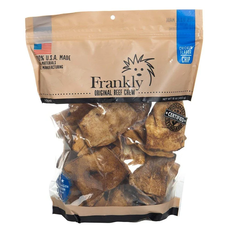 Frankly Pet Nws Chips Boeuf Saveur Poulet pour Chiens – Sac 454 g