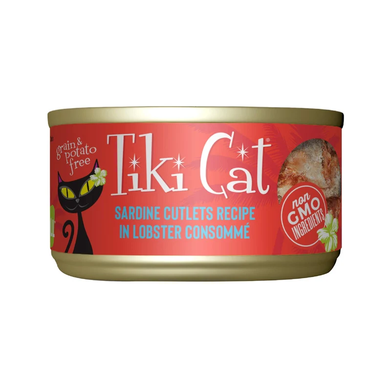 Tiki Cat Grill Aliments Humides Chat — Sardines Pavés dans Consommé Homard, 2,8 oz, Lot de 12