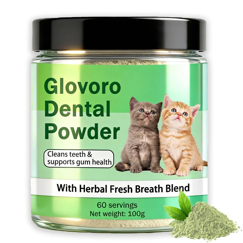 Voererh Glovoro Poudre Dentaire pour Chats – Haleine Fraîche et Soin Bucco-Gastro 100 g